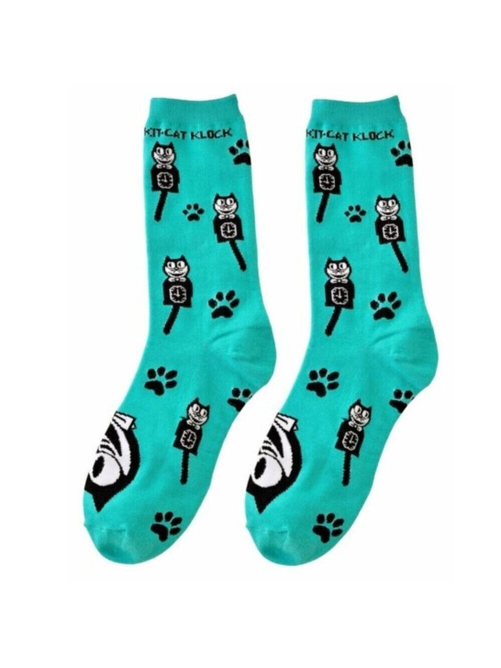 Harveys Smiling Turquoise Kit-Cat Klock Clock Socks - Picture 2 of 2